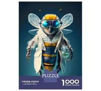 1000 Piece Jigsaws for Adults Puzzle Buzzing Genius Lab Bee Jigsaw Puzzle Brain Teaser Game Hand Speed Race Great Gift for Gaming 38x26cm/1000pcs