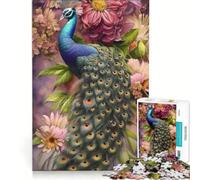 1000 Piece Jigsaws for Adults Puzzle Cameron Gray Peacock Art, Fun Games, Parent-child Interaction, with Matching Poster And Trivia Sheet 38x52cm