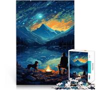 1000 Piece Jigsaws for Adults Puzzle Camping with Dog Pixel Art Stressabbau Angebot als Geschenk für die ganze Familie75x50cm