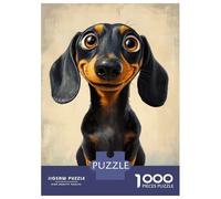1000 Piece Jigsaws for Adults Puzzle Cartoon Dachshund Portrait Teenager Puzzles Hands-on Game Difficult Challenge Birthday Present, Gifts, 38x26cm/1000pcs
