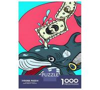 1000 Piece Jigsaws for Adults Puzzle Cash Whale Teenager Puzzles Hands-on Game Difficult Challenge Birthday Present, Gifts, 38x26cm/1000pcs