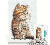 1000 Piece Jigsaws for Adults Puzzle Cat Funny, Fun Games, Parent-child Interaction, with Matching Poster And Trivia Sheet 38x52cm
