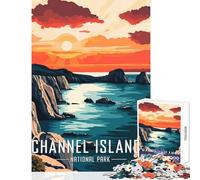 1000 Piece Jigsaws for Adults Puzzle Channel Islands National Park Sunset Poster Toy Wall Decor Gifts for Women Men Relaxing Games Interesting Stress Reduction Size 38x26cm