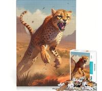 1000 Piece Jigsaws for Adults Puzzle Cheetah on The Run, Practical Game, Home Decoration, Artists Collection, Fine Art 38x52cm