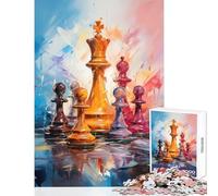 1000 Piece Jigsaws for Adults Puzzle Chess Color Strategy Jigsaw Puzzles for Adults Precision Cutting Challenging To Complete Brainteaser Family Games (38x52cm)