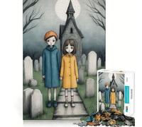 1000 Piece Jigsaws for Adults Puzzle Children at A Graveyard Exact Edge Art Logic Game Play Calm Fun Time Festive Leisure Gift (50x75cm)