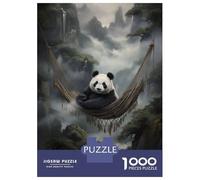 1000 Piece Jigsaws for Adults Puzzle Chilling Panda in Hammock Teenager Puzzles Hands-on Game Difficult Challenge Birthday Present, Gifts, 70x50cm/1000pcs