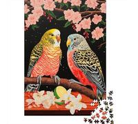 1000 Piece Jigsaws for Adults Puzzle Colorful Parrots with Flowers Puzzles for Adults Family Game Hand Speed Race Challenging To Complete 52x38cm/1000pcs