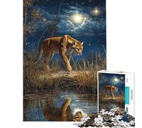 1000 Piece Jigsaws for Adults Puzzle Cougar by The Water Jigsaw for Adults Relax Games Hand Speed Race Great Gifts for Gaming (Size 50x75cm)
