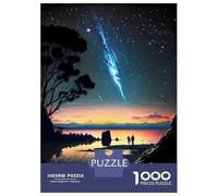 1000 Piece Jigsaws for Adults Puzzle Couple Watching Meteor Shower Adult Jigsaw Puzzle Brain Teaser Game Difficult Challenge Challenging To Complete 38x26cm/1000pcs