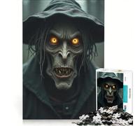 1000 Piece Jigsaws for Adults Puzzle Creepy Witch Portrait with Glowing Eyes, Educational Game, Wall Decoration, for Is Ideal As A Gift 50x75cm