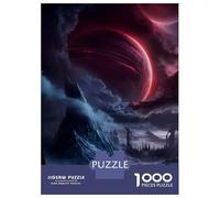 1000 Piece Jigsaws for Adults Puzzle Crimson Planet Eclipse Adult Jigsaw Puzzle Brain Teaser Game Difficult Challenge Challenging To Complete 70x50cm/1000pcs