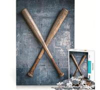 1000 Piece Jigsaws for Adults Puzzle Crossed Baseball Bats, Practical Game, Improve Memory, Unique Gifts for Birthday And Christmas 38x52cm