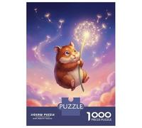 1000 Piece Jigsaws for Adults Puzzle Cute Hamster with Dandelion Puzzles for Adults Fun Games Wall Decoration Challenging To Complete 70x50cm/1000pcs