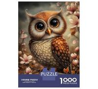 1000 Piece Jigsaws for Adults Puzzle Cute Owl with Big Eyes Jigsaw Puzzle Brain Teaser Game Hand Speed Race Great Gift for Gaming 38x26cm/1000pcs