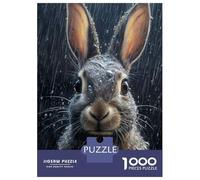 1000 Piece Jigsaws for Adults Puzzle Cute Wet Rabbit Adult Jigsaw Puzzle Brain Teaser Game Difficult Challenge Challenging To Complete 70x50cm/1000pcs