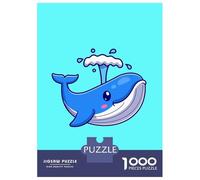 1000 Piece Jigsaws for Adults Puzzle Cute Whale Cartoon Puzzle for Adults Relax Games Stress Reliever Birthday Present, Gifts, 52x38cm/1000pcs