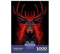 1000 Piece Jigsaws for Adults Puzzle Deer Red And Black Animals Puzzles for Adults Toy Wall Decor Presents for Women Birthday Present, Gifts, 70x50cm/1000pcs