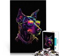 1000 Piece Jigsaws for Adults Puzzle Doberman Pinscher Lernspiele DIY Spielzeug Wunschliste mit dem Weihnachtsmann52x38cm
