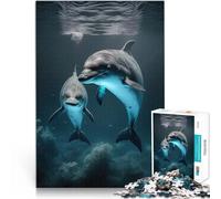 1000 Piece Jigsaws for Adults Puzzle dolphins swimming Lernspiele DIY Spielzeug Lernspiel für Geburtstag, Weihnachten38x52cm