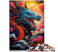 1000 Piece Jigsaws for Adults Puzzle dragon among roses Quiz game 26x38cm is ideal as gifts for the whole family for 14 year olds