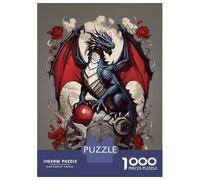1000 Piece Jigsaws for Adults Puzzle Dragon Red Roses Puzzles for Adults Family Game Hand Speed Race Challenging To Complete 38x26cm/1000pcs