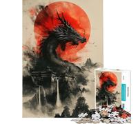 1000 Piece Jigsaws for Adults Puzzle Dragon Under A Blood Moon Puzzles for Adults Family Game Stress Reliever Gifts for Friends And Family (Size 75x50cm)