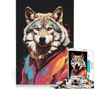 1000 Piece Jigsaws for Adults Puzzle Dressed Wolf Pop Art, Practical Game, Improve Memory, Unique Gifts for Birthday And Christmas 50x75cm