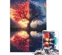 1000 Piece Jigsaws for Adults Puzzle Dual-Colored Tree Landscape Mindblowing Teenager Puzzles Relaxing Games Birthday Present Gifts for Friends And Family (Size 38x52cm)