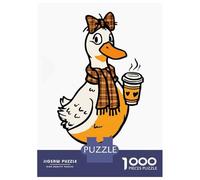 1000 Piece Jigsaws for Adults Puzzle Duck with Coffee And Plaid Accessories Jigsaw Puzzle Brain Teaser Game Hand Speed Race Great Gift for Gaming 38x26cm/1000pcs