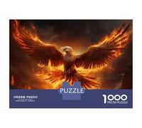 1000 Piece Jigsaws for Adults Puzzle Eagle Fire Art Print Puzzles for Adults Family Games Precision Cutting Gifts for Friends And Family 52x38cm/1000pcs
