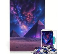 1000 Piece Jigsaws for Adults Puzzle Egyptian Pyramids Under A Cosmic Sky, Relax Games, Fun Activities at Home, Improving Love between Couples 38x26cm