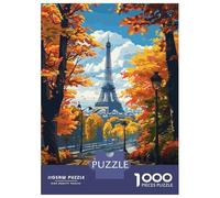 1000 Piece Jigsaws for Adults Puzzle Eiffel Tower Autumn View Jigsaw Puzzle Brain Teaser Game Hand Speed Race Great Gift for Gaming 38x26cm/1000pcs