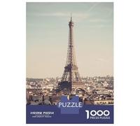 1000 Piece Jigsaws for Adults Puzzle Eiffel Tower Paris Skyline Teenager Puzzles Brain Teaser Game Enhance Memory Educational Challenge 38x26cm/1000pcs