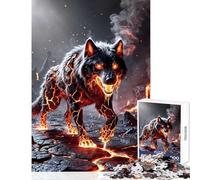 1000 Piece Jigsaws for Adults Puzzle Elemental Lava Wolf Educational Toy Gifts for Women Men Impossible Game Artists' Collection, Fine Arts Size 50x75cm