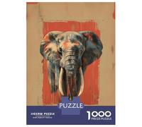 1000 Piece Jigsaws for Adults Puzzle Elephant Animal Vintage Teenager Puzzles Hands-on Game Difficult Challenge Birthday Present, Gifts, 38x26cm/1000pcs