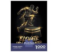 1000 Piece Jigsaws for Adults Puzzle Elevate Your Limits Fitness Graphic Adult Jigsaw Puzzle Family Games Hand Speed Race Birthday Present, Gifts, 38x26cm/1000pcs