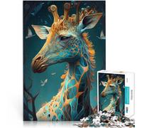 1000 Piece Jigsaws for Adults Puzzle Enchanted kingdom Giraffe Made of cardboard for ages 14 and over Stress Relief Interesting Stress Reduction Gifts。size：38x52cm/14.96x20.47inch