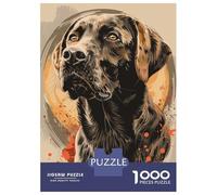 1000 Piece Jigsaws for Adults Puzzle Expressive Dog Portrait with Abstract Background Adult Jigsaw Puzzle Brain Teaser Game Difficult Challenge Challenging To Complete 38x26cm/1000pcs