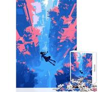 1000 Piece Jigsaws for Adults Puzzle Falling Through Cityscape Toy Wall Decor Gifts for Women Men Relaxing Games Interesting Stress Reduction Size 50x75cm