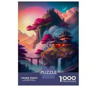 1000 Piece Jigsaws for Adults Puzzle Fantasy Village The Mount Adult Jigsaw Puzzle Brain Teaser Game Difficult Challenge Challenging To Complete 52x38cm/1000pcs