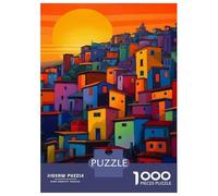 1000 Piece Jigsaws for Adults Puzzle Favela Aesthetic Jigsaw Puzzle Brain Teaser Game Hand Speed Race Great Gift for Gaming 52x38cm/1000pcs