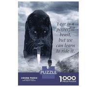 1000 Piece Jigsaws for Adults Puzzle Fear Is A Beast Panther Jigsaw Puzzle Brain Teaser Game Hand Speed Race Great Gift for Gaming 70x50cm/1000pcs