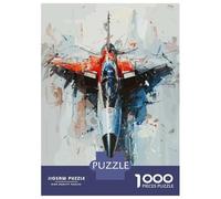 1000 Piece Jigsaws for Adults Puzzle Fighter Jet Painting Adult Jigsaw Puzzle Brain Teaser Game Difficult Challenge Challenging To Complete 52x38cm/1000pcs