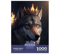 1000 Piece Jigsaws for Adults Puzzle Fire King Wolf Teenager Puzzles Brain Teaser Game Enhance Memory Educational Challenge 38x26cm/1000pcs