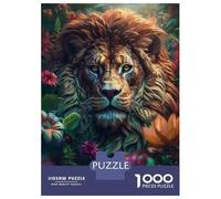 1000 Piece Jigsaws for Adults Puzzle Floral Male Lion Jigsaw Puzzle Brain Teaser Game Hand Speed Race Great Gift for Gaming 70x50cm/1000pcs