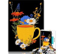 1000 Piece Jigsaws for Adults Puzzle Floral Teacup Family Fun & Game Night Improve Memory Secret Santa Gifts (size 50x75cm)