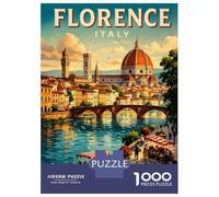 1000 Piece Jigsaws for Adults Puzzle Florence Italy Vintage Travel Puzzles for Adults Fun Games Wall Decoration Challenging To Complete 52x38cm/1000pcs