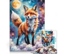 1000 Piece Jigsaws for Adults Puzzle Fox Walking in The Clouds, DIY Toys, For Family Fun, Improving Love between Couples 38X26CM