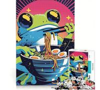 1000 Piece Jigsaws for Adults Puzzle Frog Eating Ramen, Relax Games, Fun Activities at Home, Improving Love between Couples 50x75cm